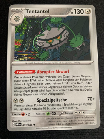 Tentantel 63/86 – Wachsendes Chaos (Mega-Entwicklung) – Pokémon Karte Matt