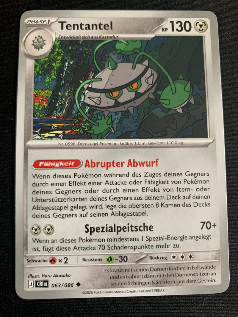 Tentantel 63/86 – Wachsendes Chaos (Mega-Entwicklung) – Pokémon Karte Matt