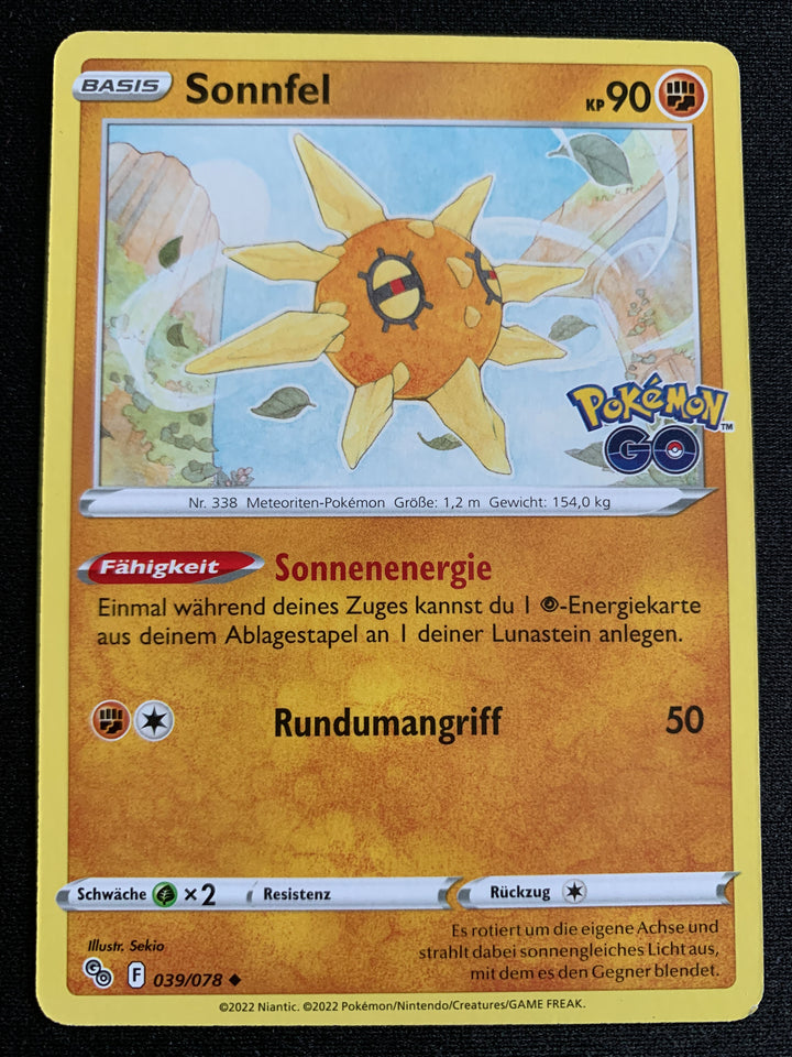 Sonnfel 39/78 – Pokémon GO (Schwert & Schild) – Pokémon Karte Matt