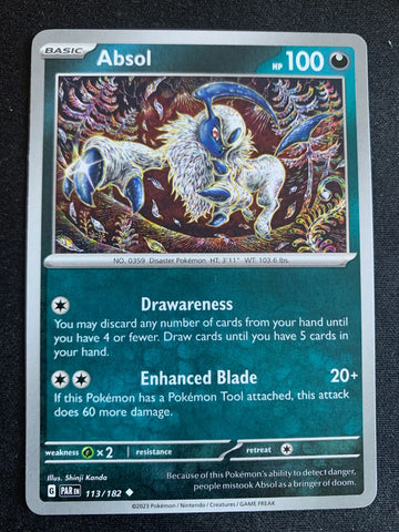 Absol (Englisch) 113/182 – Paradoxrift (Karmesin & Purpur) – Pokémon Karte Matt
