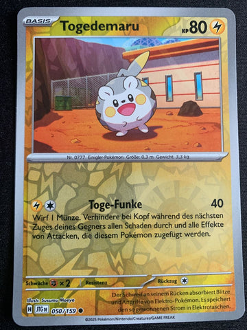 Togedemaru 50/159 – Reisegefährten (Karmesin & Purpur) – Pokémon Karte Reverse Holo