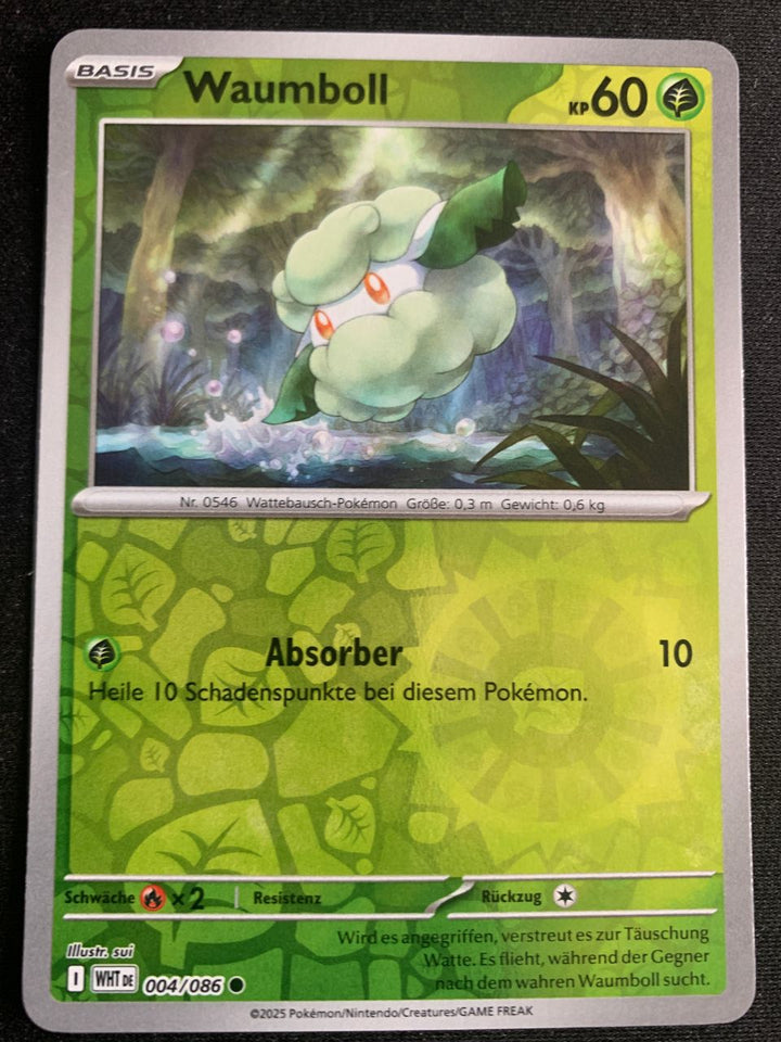 Waumboll 4/86 – Weiße Flammen (Karmesin & Purpur) – Pokémon Karte Reverse Holo