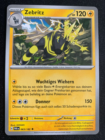 Zebritz 63/182 – Paradoxrift (Karmesin & Purpur) – Pokémon Karte Matt