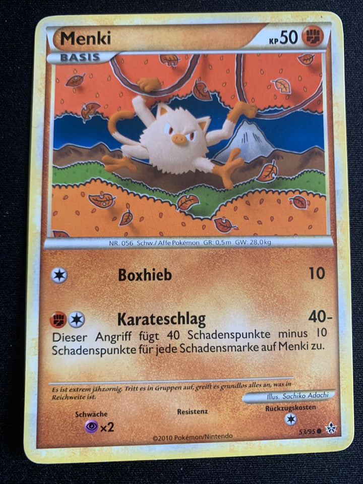 Menki 53/95 – Entfesselt (HeartGold SoulSilver) – Pokémon Karte Matt