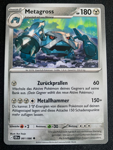 Metagross 61/86 – Wachsendes Chaos (Mega-Entwicklung) – Pokémon Karte Matt
