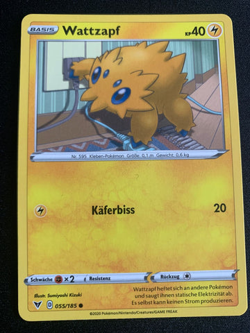 Wattzapf 55/185 – Farbenschock (Schwert & Schild) – Pokémon Karte Matt