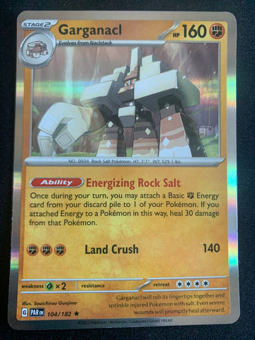 Garganacl 104/182 – Paradoxrift (Karmesin & Purpur) – Pokémon Karte Holo