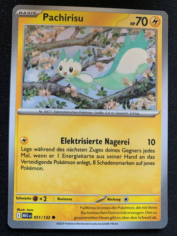 Pachirisu 51/132 – Mega-Entwicklung – Pokémon Karte Matt