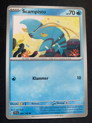 Scampisto 49/198 – Karmesin & Purpur – Pokémon Karte Matt