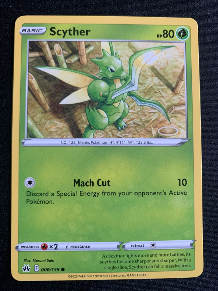 Scyther (Englisch) 6/159 – Zenit der Könige (Schwert & Schild) – Pokémon Karte Matt