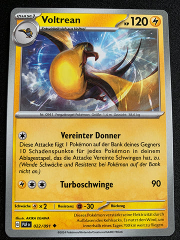 Voltrean 22/91 – Paldeas Schicksale (Karmesin & Purpur) – Pokémon Karte Matt