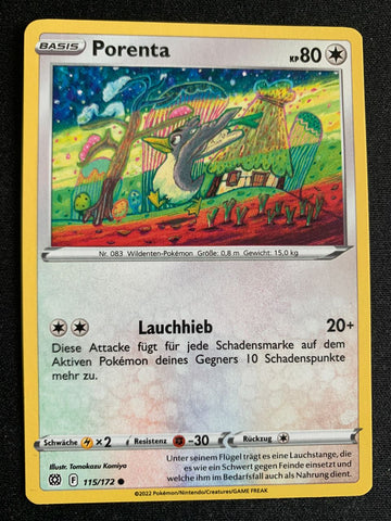 Porenta 115/172 – Strahlende Sterne (Schwert & Schild) – Pokémon Karte Matt