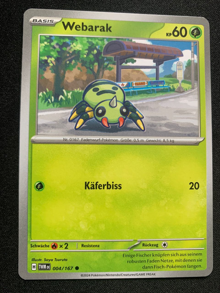 Webarak 4/167 – Maskerade im Zwielicht (Karmesin & Purpur) – Pokémon Karte Matt