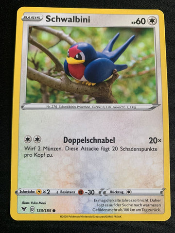 Schwalbini 133/185 – Farbenschock (Schwert & Schild) – Pokémon Karte Matt
