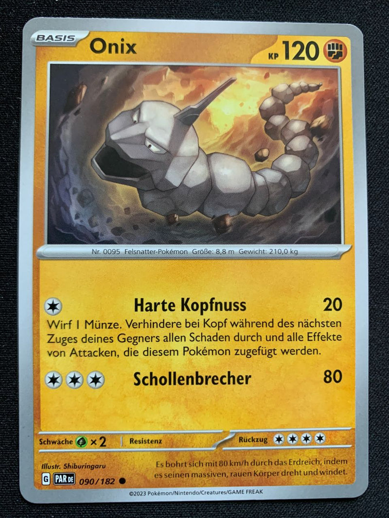 Onix 90/182 – Paradoxrift (Karmesin & Purpur) – Pokémon Karte Matt