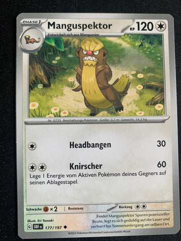 Manguspektor 177/197 – Obsidianflammen (Karmesin & Purpur) – Pokémon Karte Matt