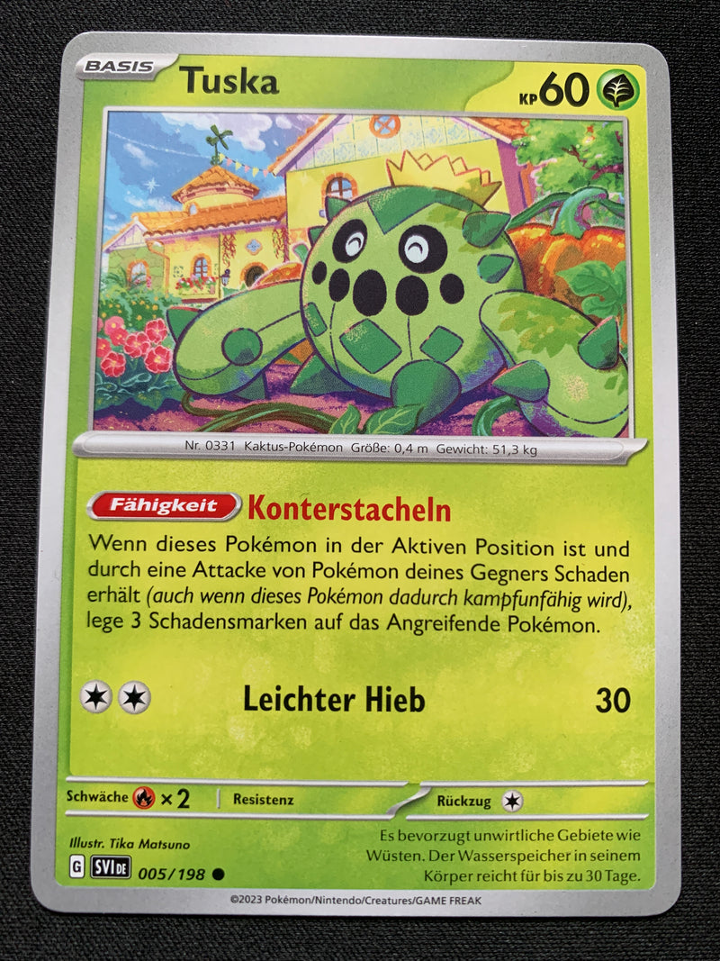 Tuska 5/198 – Karmesin & Purpur – Pokémon Karte Matt