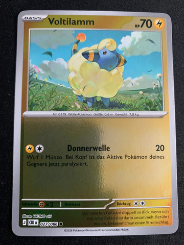 Voltilamm 27/86 – Wachsendes Chaos (Mega-Entwicklung) – Pokémon Karte Reverse Holo