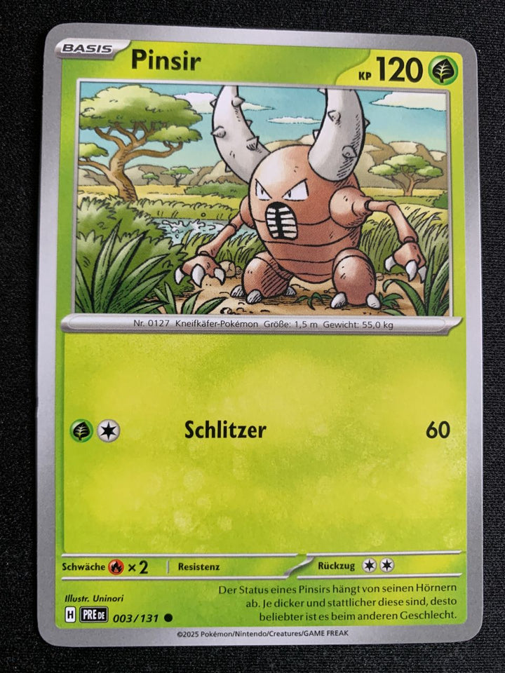 Pinsir 3/131 – Prismatische Entwicklungen (Karmesin & Purpur) – Pokémon Karte Matt