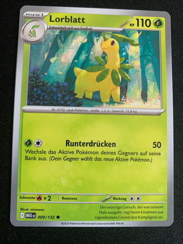 Lorblatt 9/132 – Mega-Entwicklung – Pokémon Karte Matt