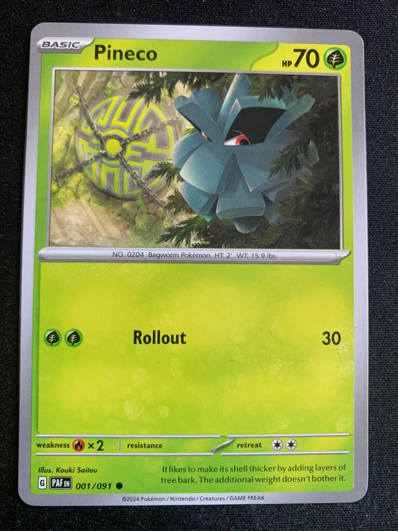 Pineco (Englisch) 1/91 – Paldeas Schicksale (Karmesin & Purpur) – Pokémon Karte Matt