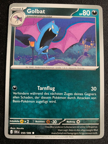 Golbat 50/86 – Wachsendes Chaos (Mega-Entwicklung) – Pokémon Karte Matt