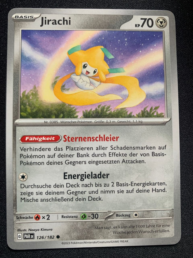 Jirachi 126/182 – Paradoxrift (Karmesin & Purpur) – Pokémon Karte Matt