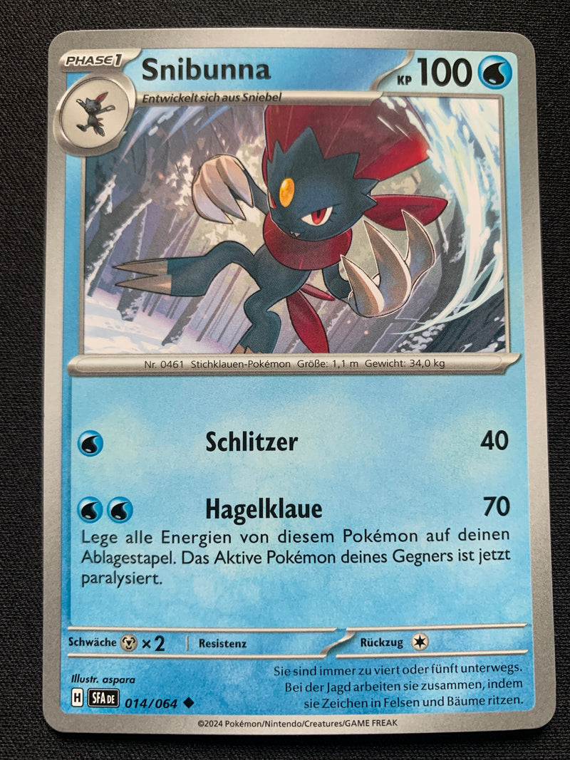 Snibunna 14/64 – Nebel der Sagen (Karmesin & Purpur) – Pokémon Karte Matt
