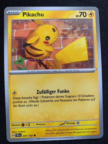 Pikachu 51/162 – Gewalten der Zeit (Karmesin & Purpur) – Pokémon Karte Matt