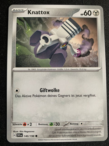 Knattox 140/198 – Karmesin & Purpur – Pokémon Karte Matt