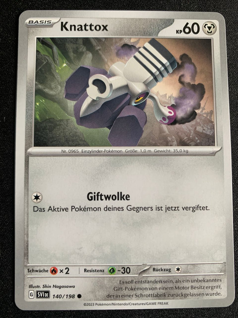 Knattox 140/198 – Karmesin & Purpur – Pokémon Karte Matt