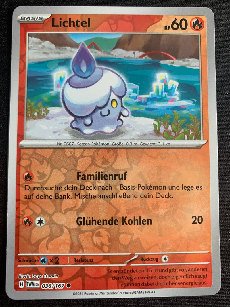 Lichtel 36/167 – Maskerade im Zwielicht (Karmesin & Purpur) – Pokémon Karte Reverse Holo