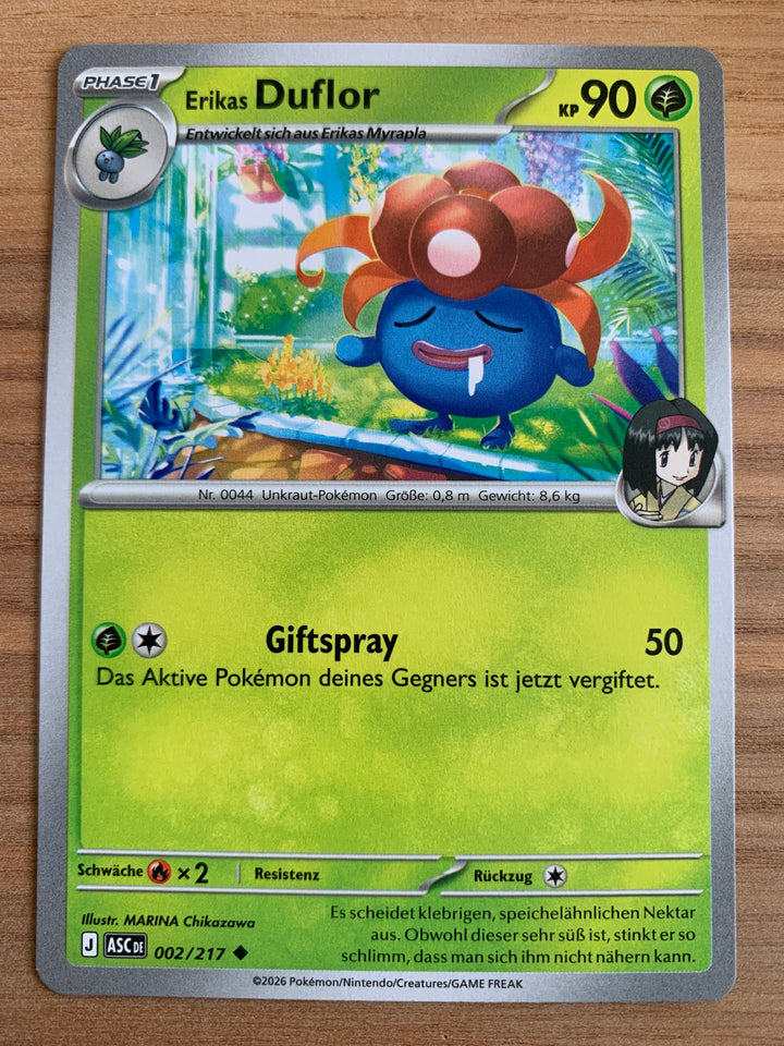 Erikas Duflor 2/217 – Erhabene Helden (Mega-Entwicklung) – Pokémon Karte Matt