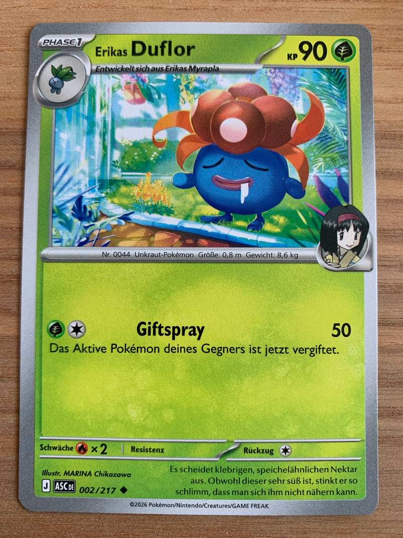 Erikas Duflor 2/217 – Erhabene Helden (Mega-Entwicklung) – Pokémon Karte Matt