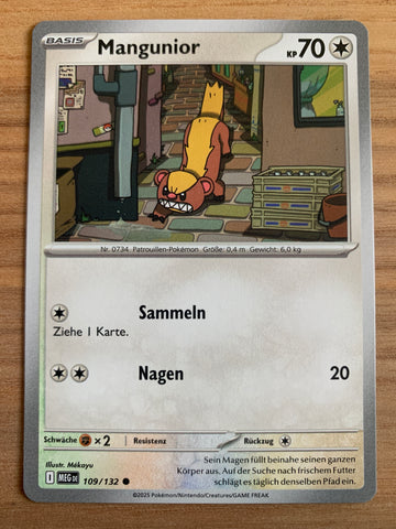 Mangunior 109/132 – Mega-Entwicklung – Pokémon Karte Matt