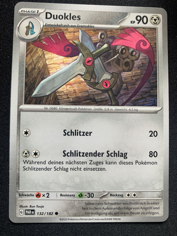Duokles 132/182 – Paradoxrift (Karmesin & Purpur) – Pokémon Karte Matt