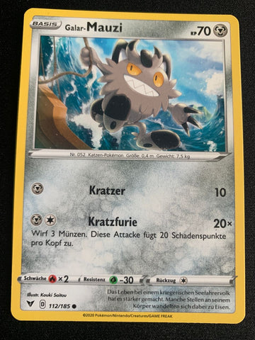 Galar-Mauzi 112/185 – Farbenschock (Schwert & Schild) – Pokémon Karte Matt