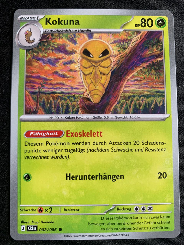 Kokuna 2/86 – Wachsendes Chaos (Mega-Entwicklung) – Pokémon Karte Matt