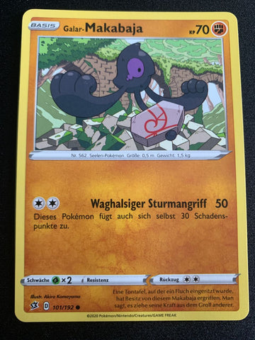 Galar-Makabaja 101/192 – Clash der Rebellen (Schwert & Schild) – Pokémon Karte Matt