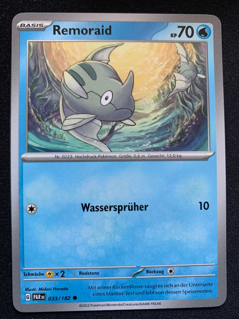 Remoraid 33/182 – Paradoxrift (Karmesin & Purpur) – Pokémon Karte Matt