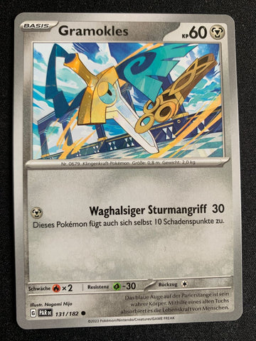 Gramokles 131/182 – Paradoxrift (Karmesin & Purpur) – Pokémon Karte Matt
