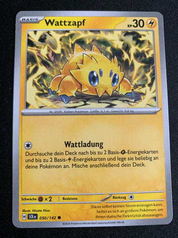 Wattzapf 50/142 – Stellarkrone (Karmesin & Purpur) – Pokémon Karte Matt