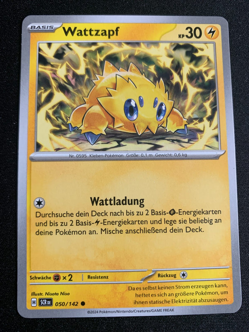 Wattzapf 50/142 – Stellarkrone (Karmesin & Purpur) – Pokémon Karte Matt