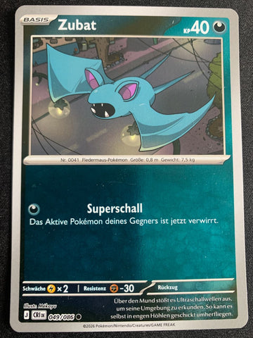 Zubat 49/86 – Wachsendes Chaos (Mega-Entwicklung) – Pokémon Karte Reverse Holo