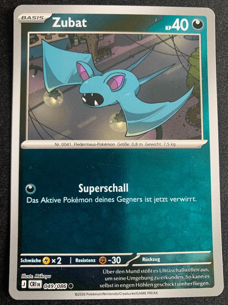 Zubat 49/86 – Wachsendes Chaos (Mega-Entwicklung) – Pokémon Karte Reverse Holo