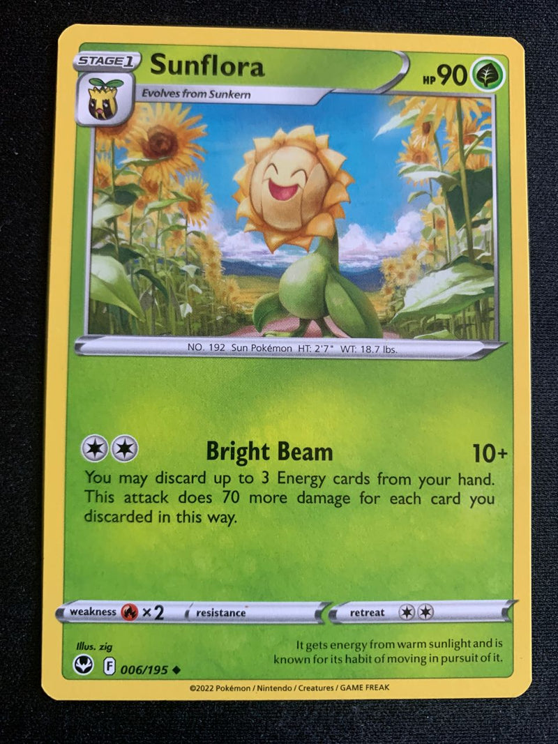 Sonnflora 6/195 – Silberne Sturmwinde (Schwert & Schild) – Pokémon Karte Matt