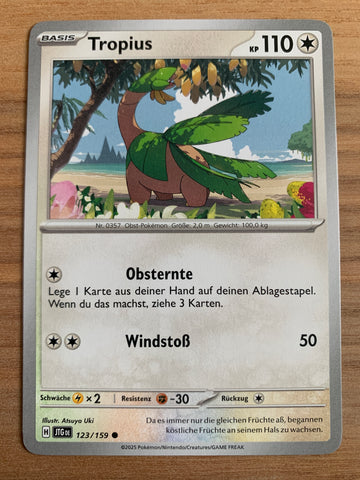Tropius 123/159 – Reisegefährten (Karmesin & Purpur) – Pokémon Karte Matt