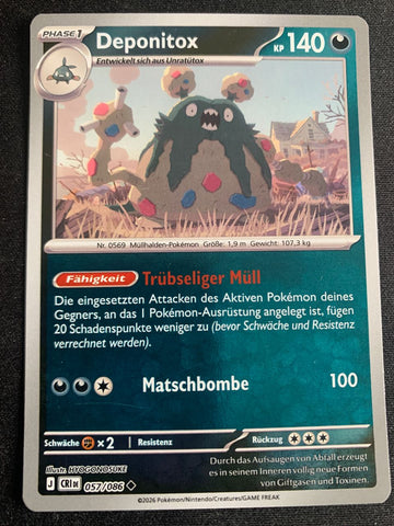 Deponitox 57/86 – Wachsendes Chaos (Mega-Entwicklung) – Pokémon Karte Reverse Holo