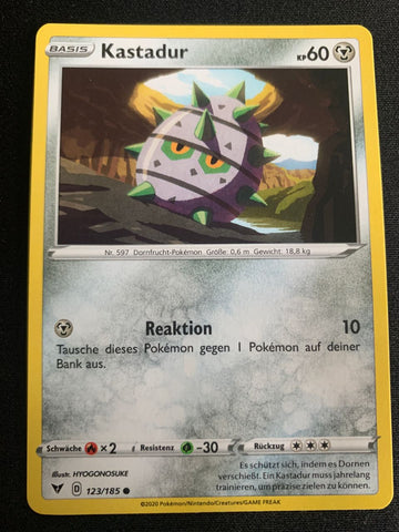 Kastadur 123/185 – Farbenschock (Schwert & Schild) – Pokémon Karte Matt