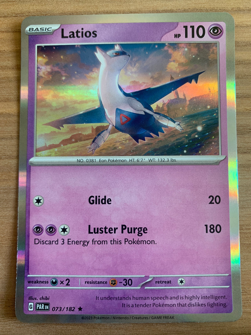 Latios 73/182 – Paradoxrift (Karmesin & Purpur) – Pokémon Karte Holo